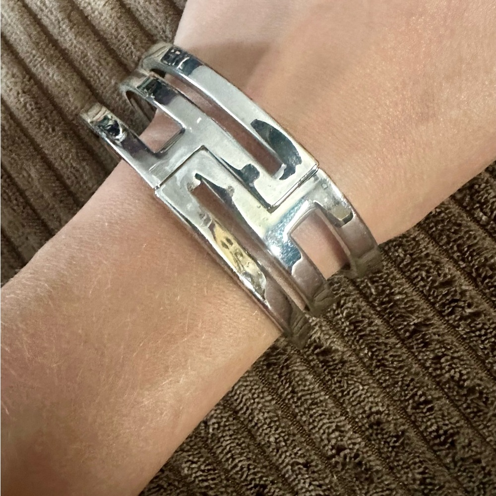 Silver Geometric Cuff Bracelet